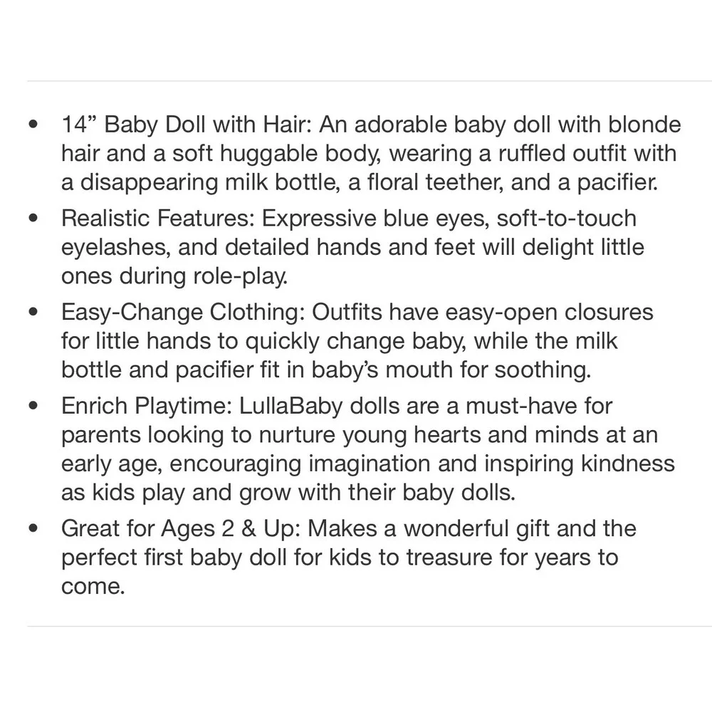 LullaBaby 14 inch Blonde Baby Doll & Pink Star Diaper Bag Accessory Set NIB